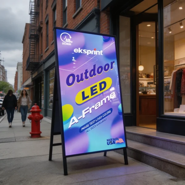 LED Sandwich Road Sign, Black Frame Lightbox - Image 6