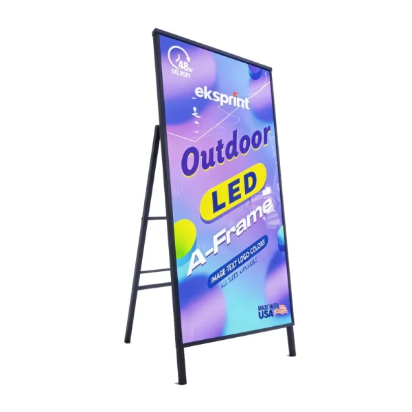 LED Sandwich Road Sign, Black Frame Lightbox - Image 2